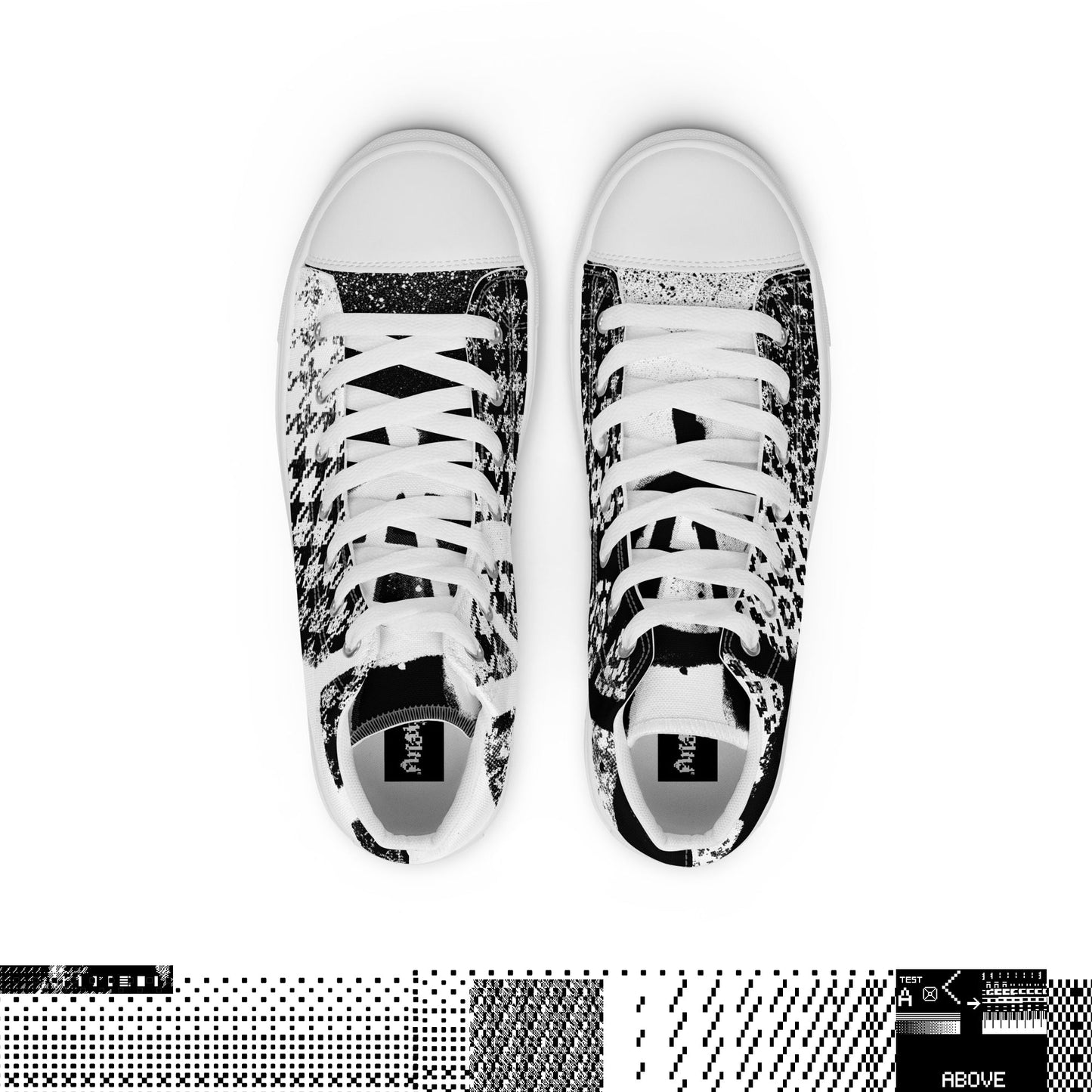 ANATYPE-DO-A-RUNNER-SHOES TWEED AND LEOPARD SKIN BLACK AND WHITE PATTERN PUNK