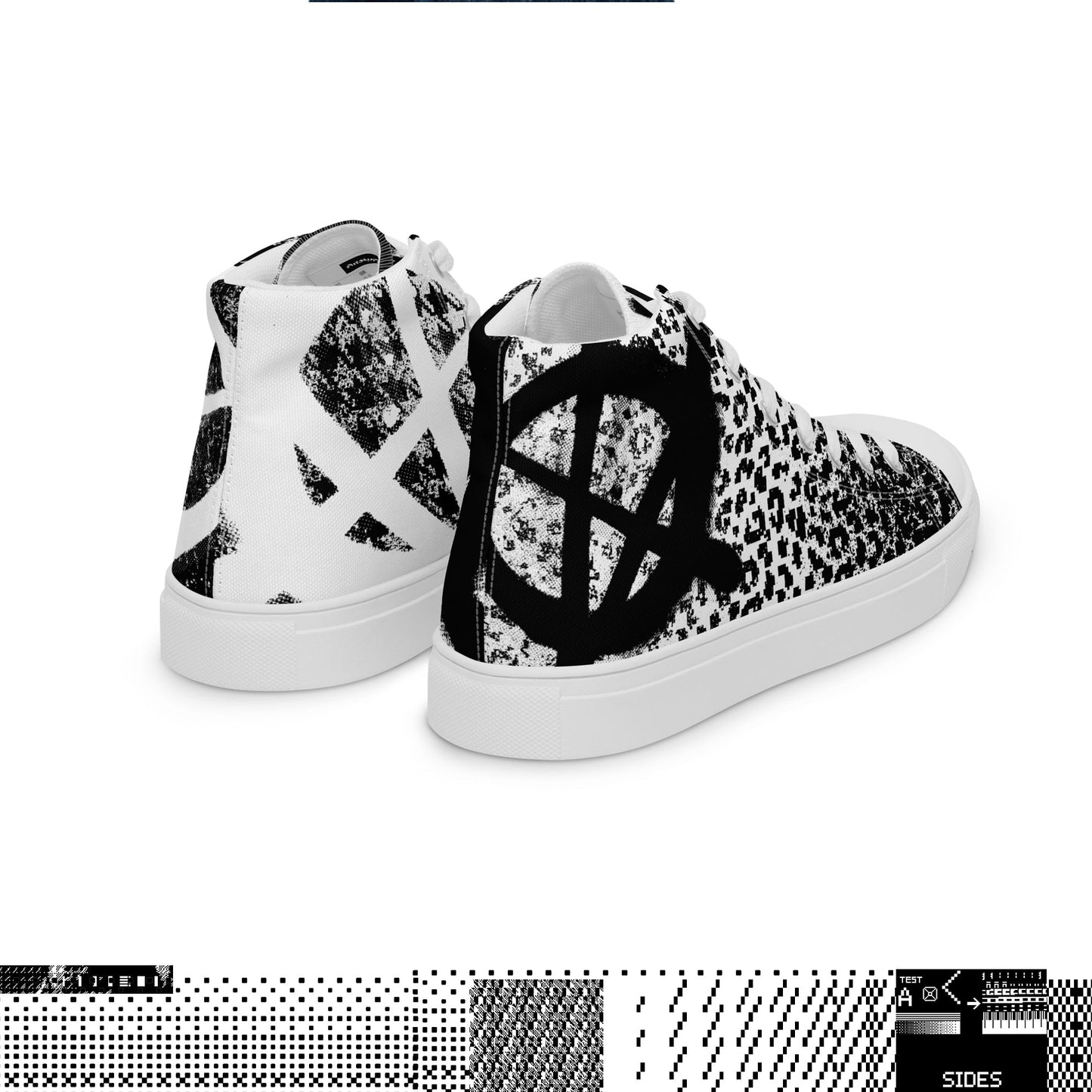 ANATYPE-DO-A-RUNNER-SHOES TWEED AND LEOPARD SKIN BLACK AND WHITE PATTERN PUNK