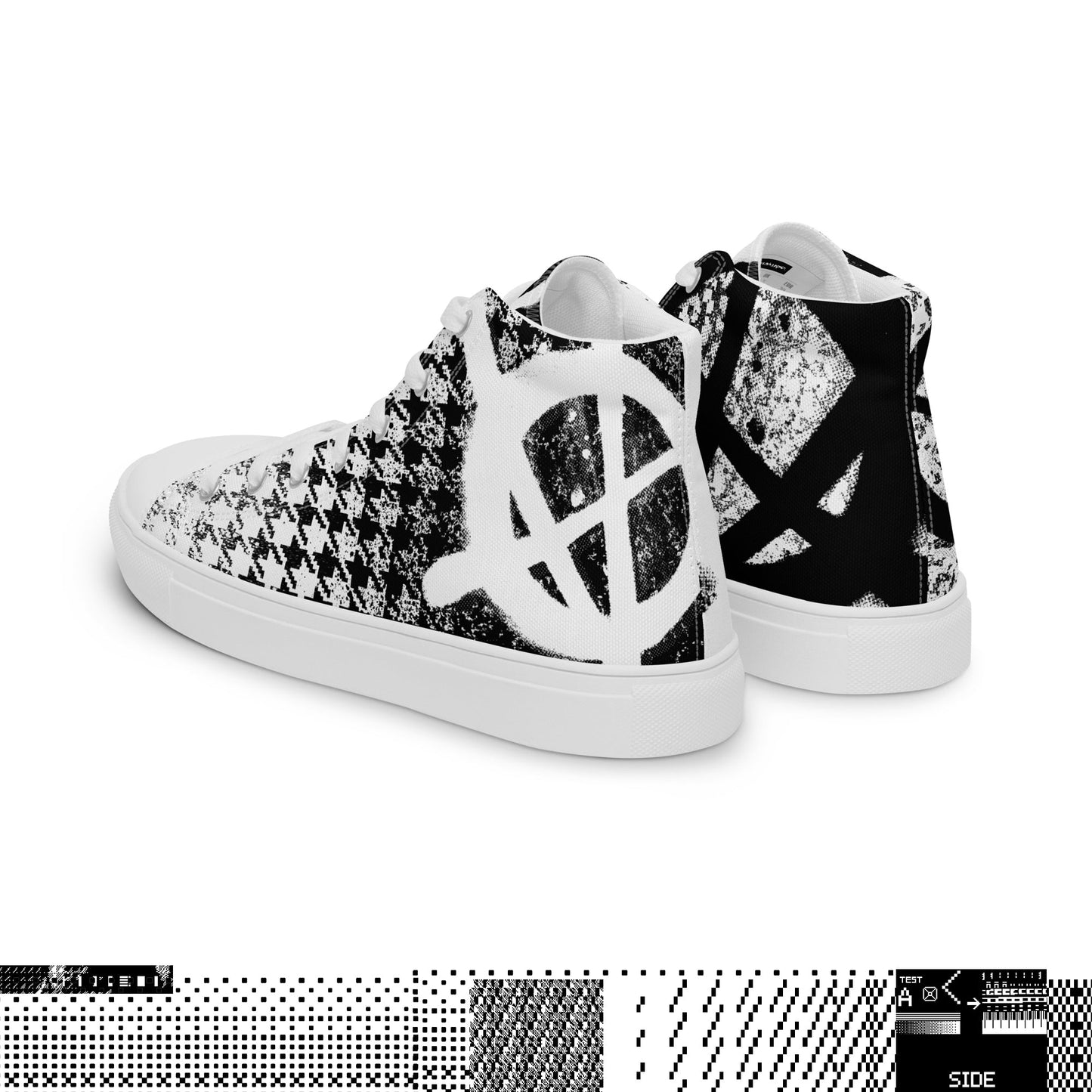 ANATYPE-DO-A-RUNNER-SHOES TWEED AND LEOPARD SKIN BLACK AND WHITE PATTERN PUNK