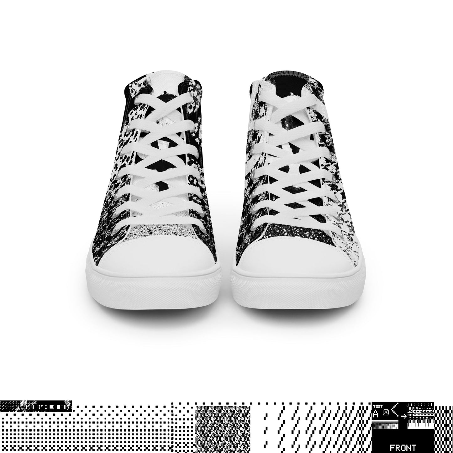 ANATYPE-DO-A-RUNNER-SHOES TWEED AND LEOPARD SKIN BLACK AND WHITE PATTERN PUNK