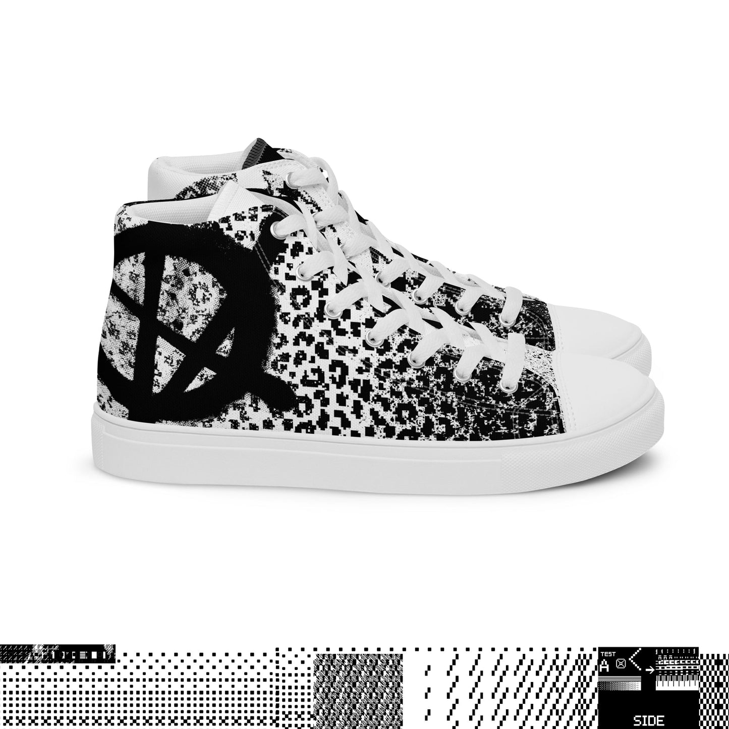 ANATYPE-DO-A-RUNNER-SHOES TWEED AND LEOPARD SKIN BLACK AND WHITE PATTERN PUNK