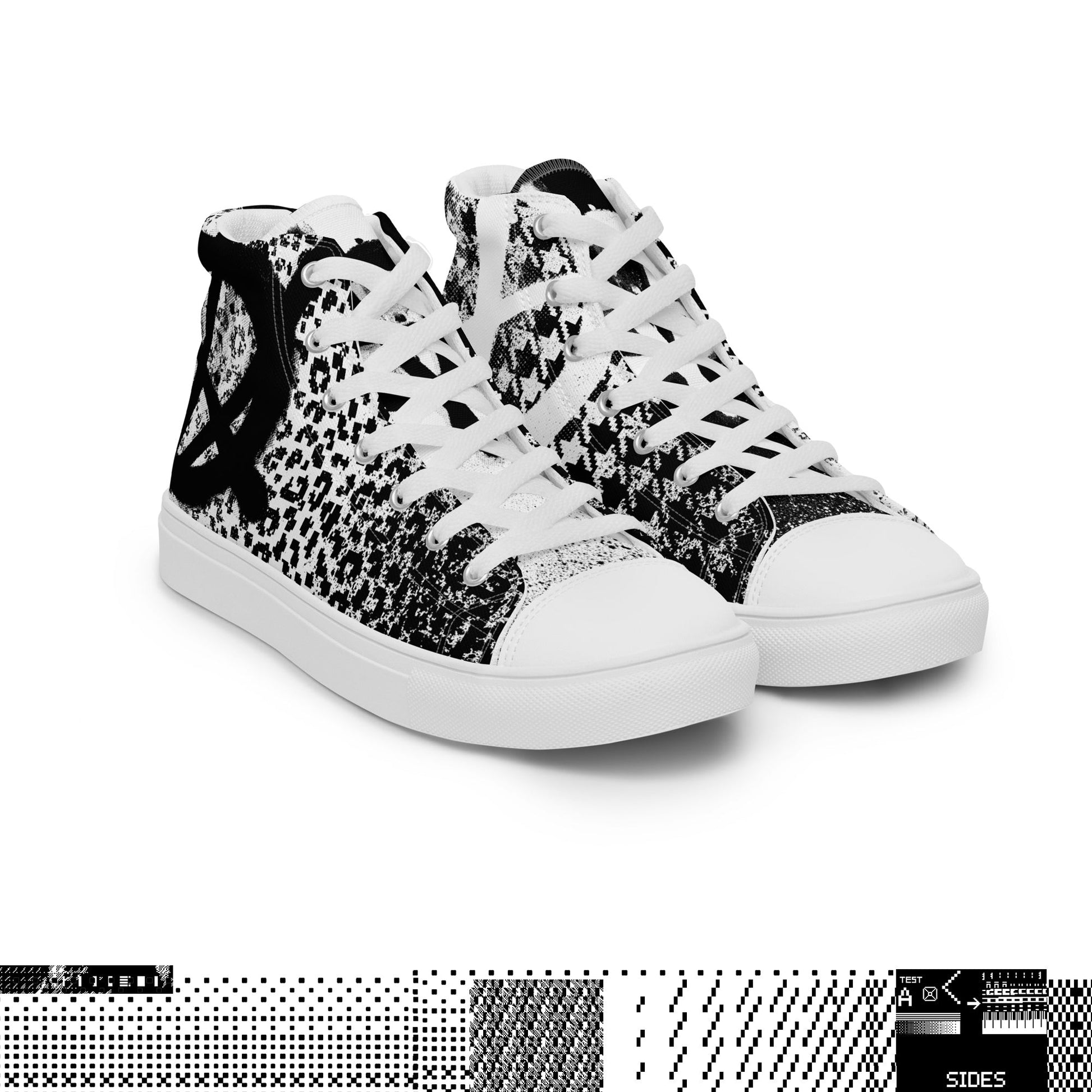 ANATYPE-DO-A-RUNNER-SHOES TWEED AND LEOPARD SKIN BLACK AND WHITE PATTERN PUNK
