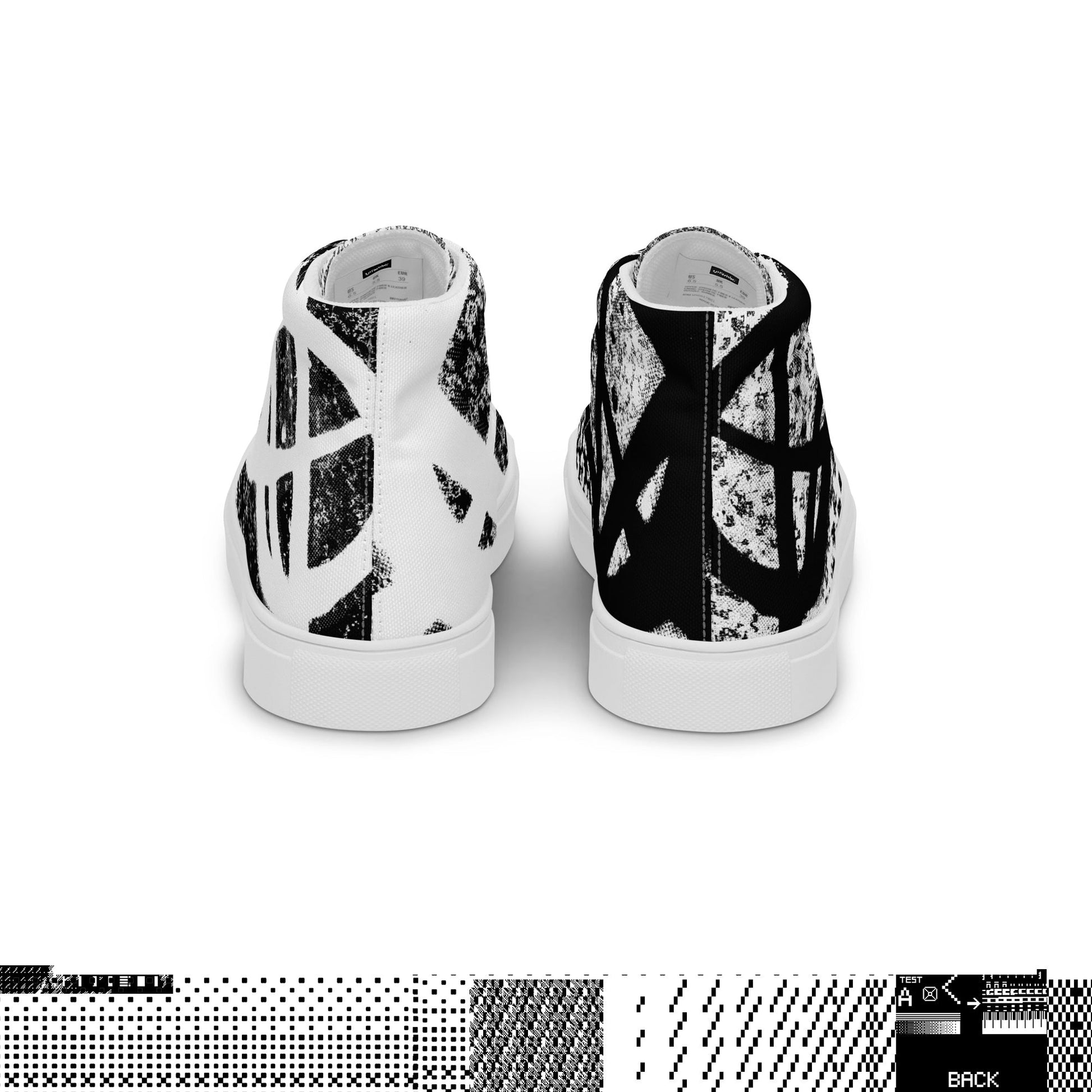 ANATYPE-DO-A-RUNNER-SHOES TWEED AND LEOPARD SKIN BLACK AND WHITE PATTERN PUNK