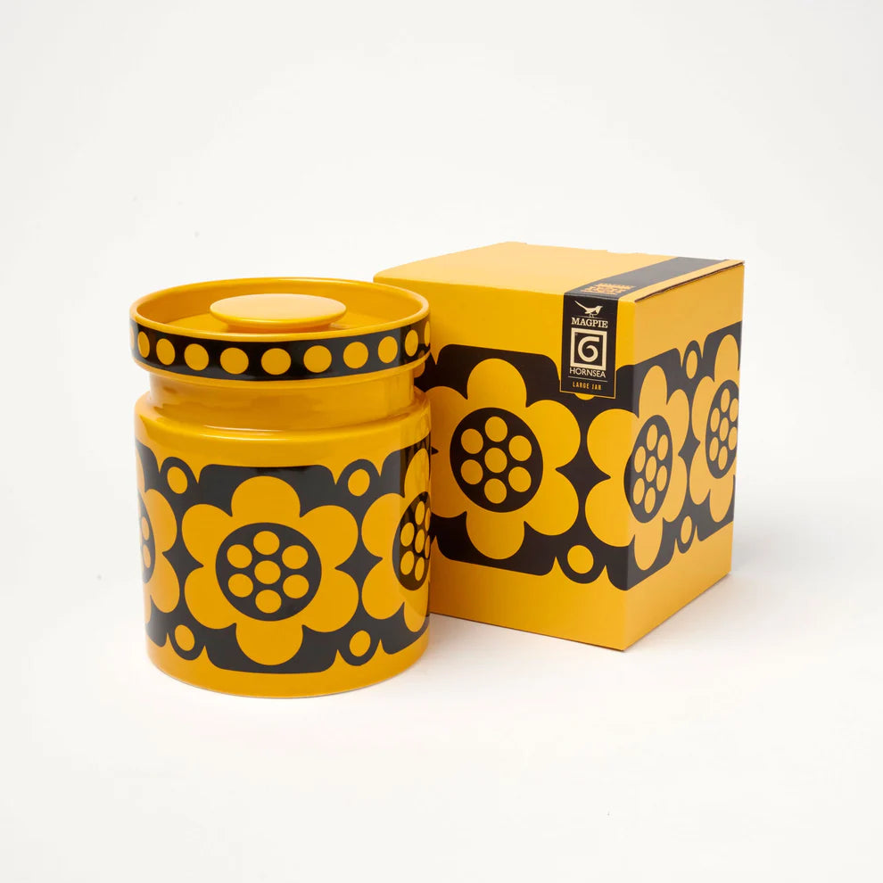 Magpie x Hornsea Mini Jar | Yellow Geo Flower